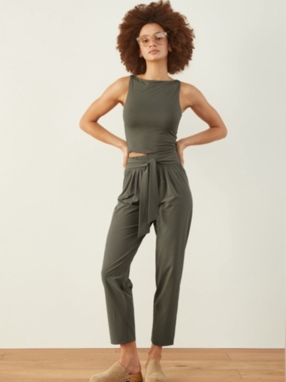 ADAY Forest Easy pants with tie